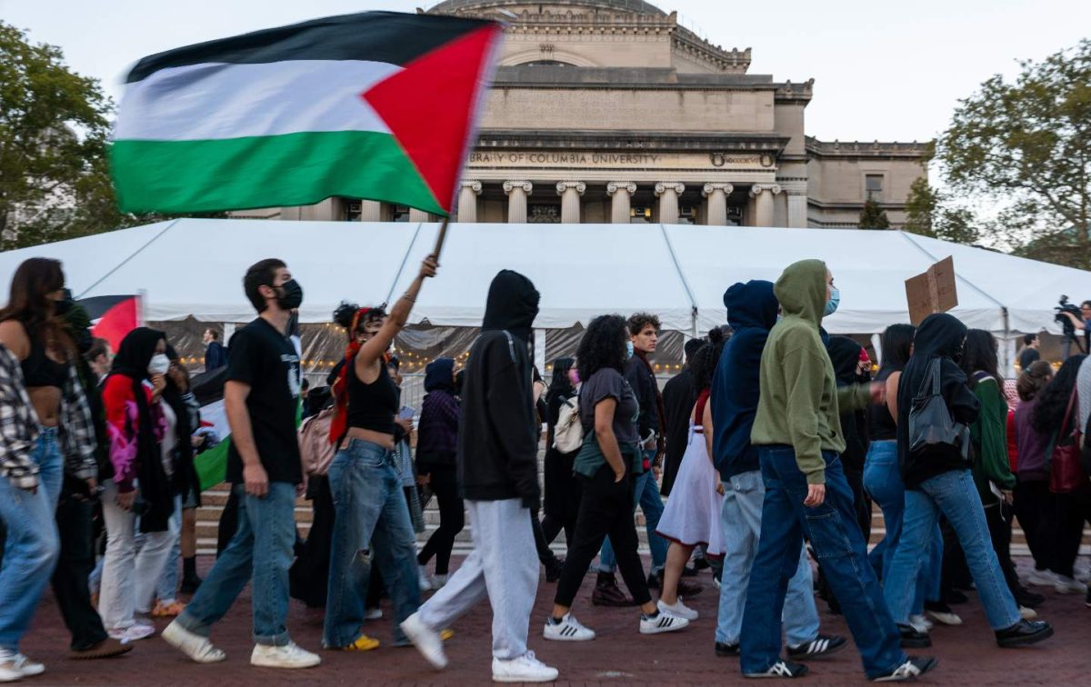 Pro-Palestine protest led by students at Columbia University. (Spencer Platt / Getty)