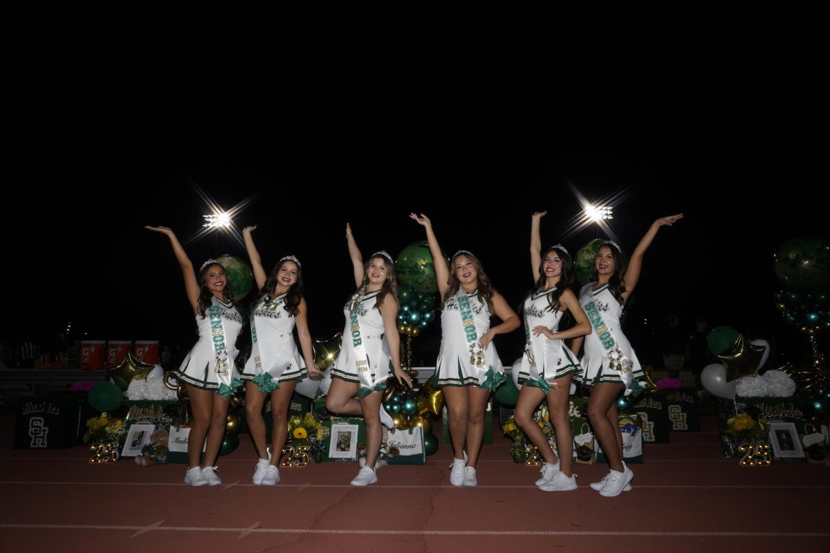 The pomline seniors pose for a photo during their senior night on October 25. 