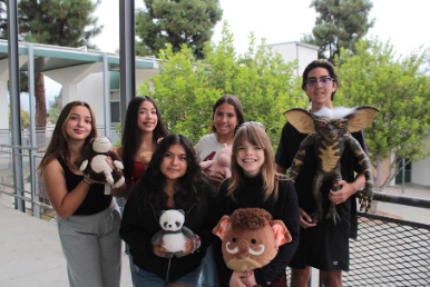 Mason Kendall (9), second on the right and his classmates “bring their beasts” on Thursday. 